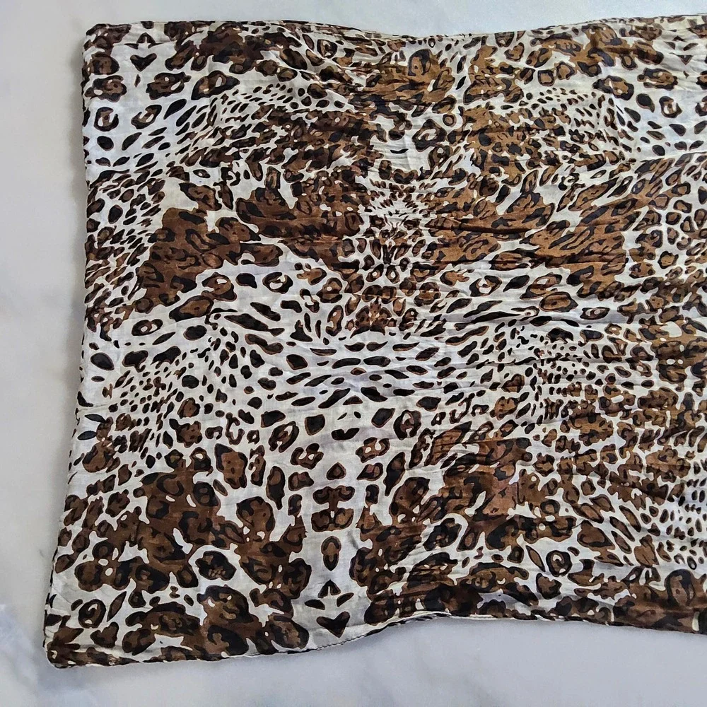 Animal Print Infinity Scarf Brown Oblong Lightweight Fashion Accessory‎ Women